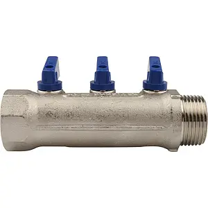 Коллектор запорный проходной 3 отвода 1"в/н x ½"к Tiemme NINO 1820007 Коллектор запорный проходной 3 отвода 1"в/н x ½"к Tiemme NINO 1820007, 4