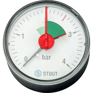 Манометр аксиальный Stout 50мм 4 бар ¼" SIM-0007-500408 Манометр аксиальный Stout 50мм 4 бар ¼" SIM-0007-500408, 1