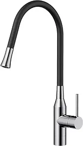 Смеситель для кухни с гибким изливом Omoikiri Yatomi-BN-BL нержавеющая сталь/чёрный 4994247 Смеситель для кухни с гибким изливом Omoikiri Yatomi-BN-BL нержавеющая сталь/чёрный 4994247, 1