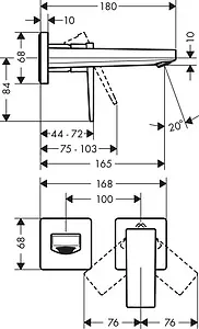 Смеситель для раковины из стены Hansgrohe Metropol хром 32525000 Смеситель для раковины из стены Hansgrohe Metropol хром 32525000, 2