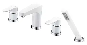 Смеситель на борт ванны на 4 отверстия Cezares Laconico белый матовый/хром LACONICO-C-BVDM-BLC Смеситель на борт ванны на 4 отверстия Cezares Laconico белый матовый/хром LACONICO-C-BVDM-BLC, 1