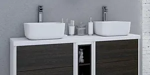 Тумба-умывальник подвесная Aquaton Брук 140 (60+20+60) дуб феррара/белый, 3