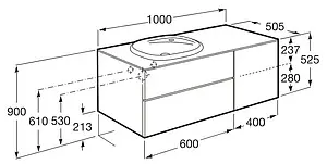Тумба-умывальник подвесная Roca Beyond 100 белый глянец 851389806 Тумба-умывальник подвесная Roca Beyond 100 белый глянец 851389806, 2
