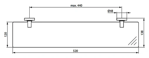 Полка Ideal Standard IOM хром A9125AA
