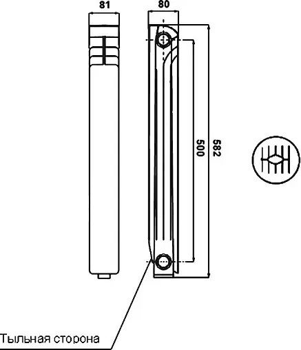 Радиатор алюминиевый 6 секций Global Iseo 500 IS05001006 Радиатор алюминиевый 6 секций Global Iseo 500 IS05001006