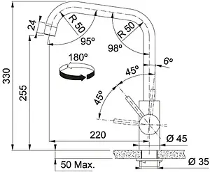 Смеситель для кухни Franke Kubus нержавеющая сталь 115.0529.202 Смеситель для кухни Franke Kubus нержавеющая сталь 115.0529.202, 3