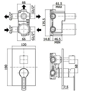 Смеситель для ванны скрытого монтажа Paffoni Ringo белый матовый RIN019BO/M Смеситель для ванны скрытого монтажа Paffoni Ringo белый матовый RIN019BO/M, 2