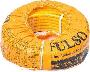 Труба гофрированная из нержавеющей стали отожженная Kofulso 15мм в желтой оплетке бухта 50м 15ПМ Труба гофрированная из нержавеющей стали отожженная Kofulso 15мм в желтой оплетке бухта 50м 15ПМ, 3