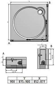 Душевое ограждение 900x900мм прозрачное стекло Roltechnik Exclusive Line ECS2L+ECS2P/900*900 black elox 560-900000L-05-02+560-900000P-05-02, 2