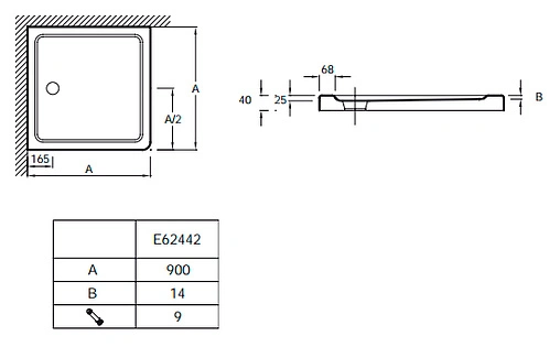 Поддон для душа Jacob Delafon Flight E62442-00