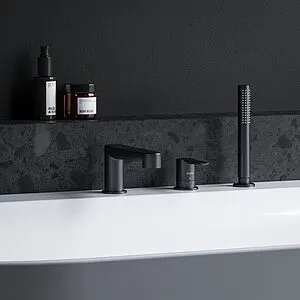 Смеситель на борт ванны на 3 отверстия Ravak Puri чёрный матовый X070186, 4