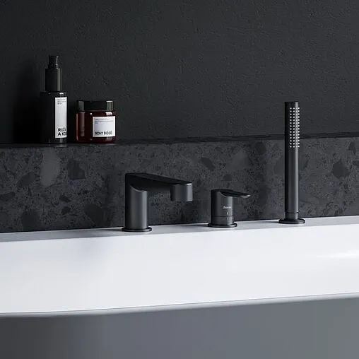 Смеситель на борт ванны на 3 отверстия Ravak Puri чёрный матовый X070186 Смеситель на борт ванны на 3 отверстия Ravak Puri чёрный матовый X070186