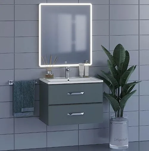 Тумба-умывальник подвесная Uperwood Foster 70 серый графит 291020540 Тумба-умывальник подвесная Uperwood Foster 70 серый графит 291020540