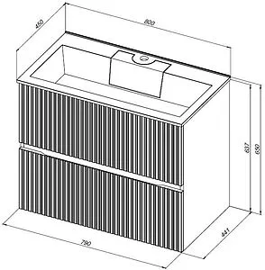 Тумба-умывальник Aquanet Джейн 80 маренго 00313302+, 2