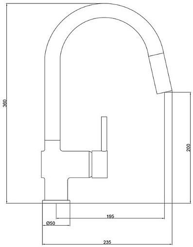 Смеситель для кухни с выдвижным изливом Gross Aqua Extra хром 3140609C