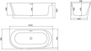 Ванна акриловая BelBagno 150x78 BB410-1500-780-R Ванна акриловая BelBagno 150x78 BB410-1500-780-R, 2