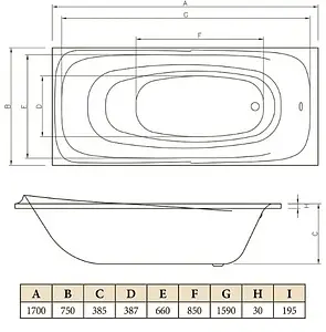 Ванна акриловая C-bath Saturn170x75 CBQ012001 Ванна акриловая C-bath Saturn170x75 CBQ012001, 2
