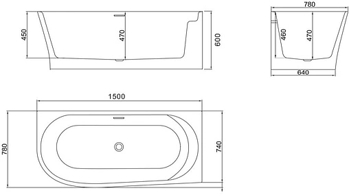 Ванна акриловая BelBagno 150x78 BB410-1500-780-R