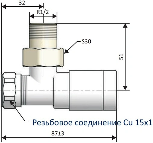 Комплект вентилей регулирующих угловых 15x1.0 x ½"н Schlosser Elegant хром 604200004