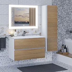 Тумба-умывальник подвесная Uperwood Barsa 80 дуб сонома/белый 293020534 Тумба-умывальник подвесная Uperwood Barsa 80 дуб сонома/белый 293020534, 4