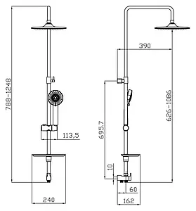 Душевая система без смесителя Lemark хром LM8803C, 2