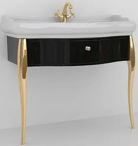 Консоль напольная Kerasan Retro 100 чёрный/золото 7363K4 Консоль напольная Kerasan Retro 100 чёрный/золото 7363K4, 1