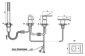 Смеситель на борт ванны на 4 отверстия Rav Slezak Loira хром LR573.5P Смеситель на борт ванны на 4 отверстия Rav Slezak Loira хром LR573.5P, 2