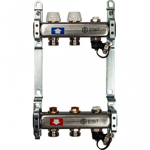 Группа коллекторная без расходомеров 2 отвода 1&quot;в/в x ¾&quot;ек Stout SMS 0932 000002