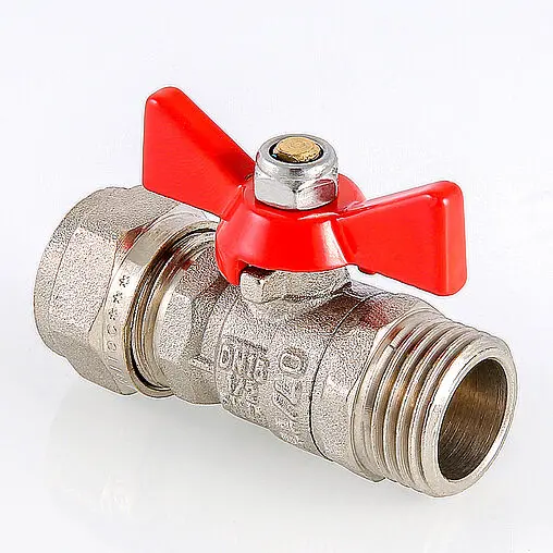 Кран шаровый с переходом на мп трубу 16мм x ½&quot;н Valtec VT.341.N.1604