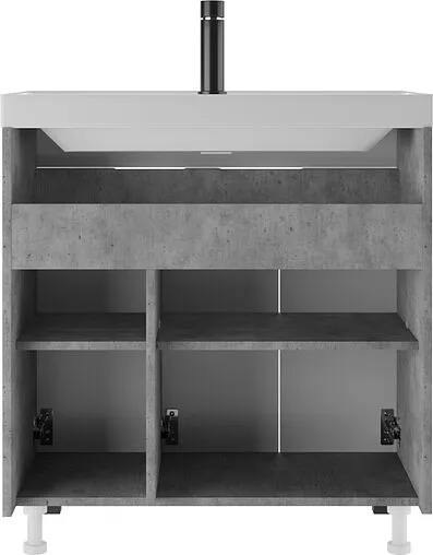 Тумба-умывальник напольный Домино Vector 80 метрополитан грей/бетон серый DV6614T+4627173210188