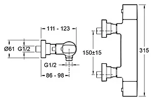 Термостат для душа Jacob Delafon Aleo хром E72352-CP, 2