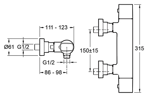 Термостат для душа Jacob Delafon Aleo хром E72352-CP