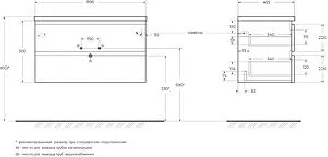 Тумба-умывальник подвесная BelBagno ALBANO 90 Rovere Nature Grigio ALBANO-900-2C-SO-RNG+BB900/455-LV-MR-ALR Тумба-умывальник подвесная BelBagno ALBANO 90 Rovere Nature Grigio ALBANO-900-2C-SO-RNG+BB900/455-LV-MR-ALR, 2