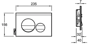 Клавиша смыва для унитаза Jacob Delafon E20859-7-BMT кнопка/черный глянцевый, рамка/черный матовый Клавиша смыва для унитаза Jacob Delafon E20859-7-BMT кнопка/черный глянцевый, рамка/черный матовый, 2