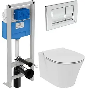 Комплект 5 в 1 Ideal Standard Connect Air AquaBlade E212801 с кнопкой Solea M1 R0108AA хром глянцевый Комплект 5 в 1 Ideal Standard Connect Air AquaBlade E212801 с кнопкой Solea M1 R0108AA хром глянцевый, 1