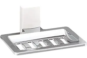 Мыльница Wasserkraft Leine хром/белый 5069WHITE Мыльница Wasserkraft Leine хром/белый 5069WHITE, 1