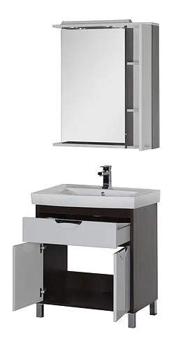 Шкаф-зеркало Aquanet Гретта 75 R белый/венге 00173995