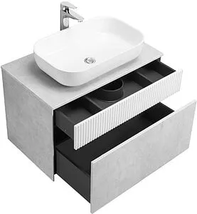 Тумба-умывальник подвесная Aquaton Марбл 80 слэйт/белый матовый 1A2762K4MH4C0 Тумба-умывальник подвесная Aquaton Марбл 80 слэйт/белый матовый 1A2762K4MH4C0, 4