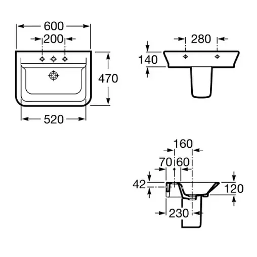 Раковина Roca Gap 60 белый 327474000