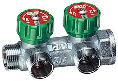 Коллектор регулирующий проходной 2 отвода ¾&quot;в/н x М24x19 Far MultiFAR FK 3825 C34