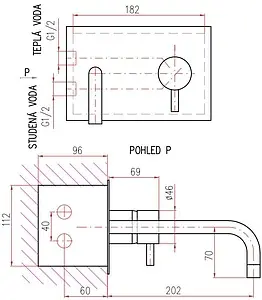 Смеситель для раковины из стены Rav Slezak Seina хром SE931, 2