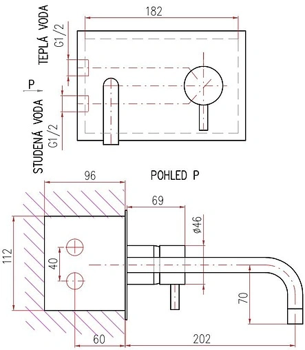 Смеситель для раковины из стены Rav Slezak Seina хром SE931