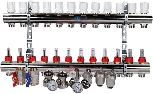 Группа коллекторная с расходомерами 12 отводов 1&quot;в/в x ¾&quot;ек Luxor CD 473M/12 15652712MN