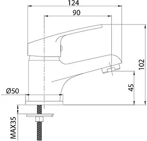 Смеситель для раковины Milardo Simp хром SIMSB00M01 Смеситель для раковины Milardo Simp хром SIMSB00M01, 2
