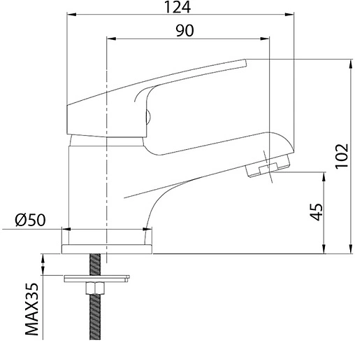 Смеситель для раковины Milardo Simp хром SIMSB00M01