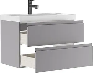 Тумба под умывальник подвесная Домино Graffo 80 светло-серый DGr2421T, 4