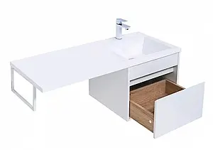 Тумба-умывальник подвесная над стиральной машиной Aquanet Токио 110 R белый 00236915+00235498, 5