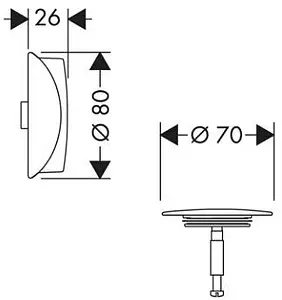 Внешняя монтажная часть сифона для ванны Hansgrohe Flexaplus шлифованная бронза 58185140 Внешняя монтажная часть сифона для ванны Hansgrohe Flexaplus шлифованная бронза 58185140, 2