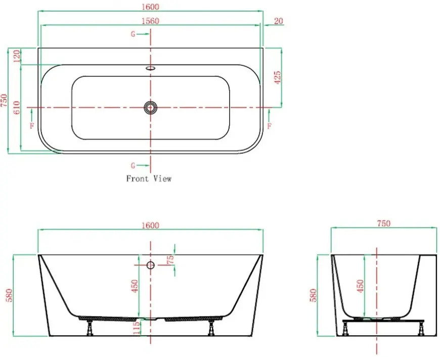 Ванна акриловая отдельностоящая Vagnerplast Benin 170x80 KRBV178BEN9X-64 Ванна акриловая отдельностоящая Vagnerplast Benin 170x80 KRBV178BEN9X-64, 2