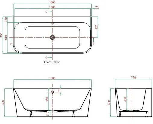 Ванна акриловая отдельностоящая Vagnerplast Maggie 160x75 KRBV165MAG9X-64